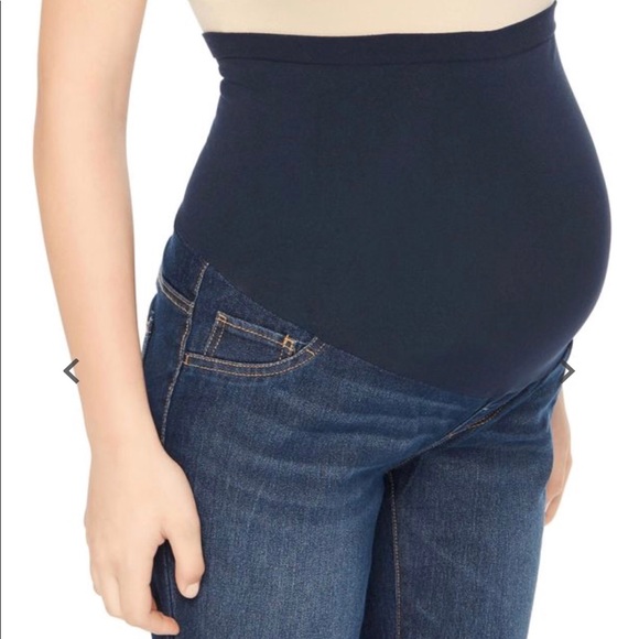 Indigo Blue Denim - Jeans Maternity Large